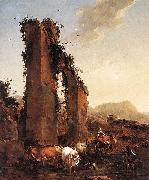 Nicolaes Pietersz. Berchem Ruined Aqueduct oil on canvas